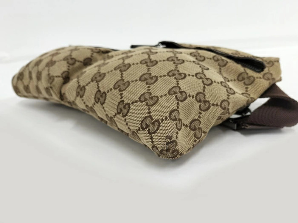 Gucci Waist Bag Body GG Canvas Leather Brown - Picture 3 of 8
